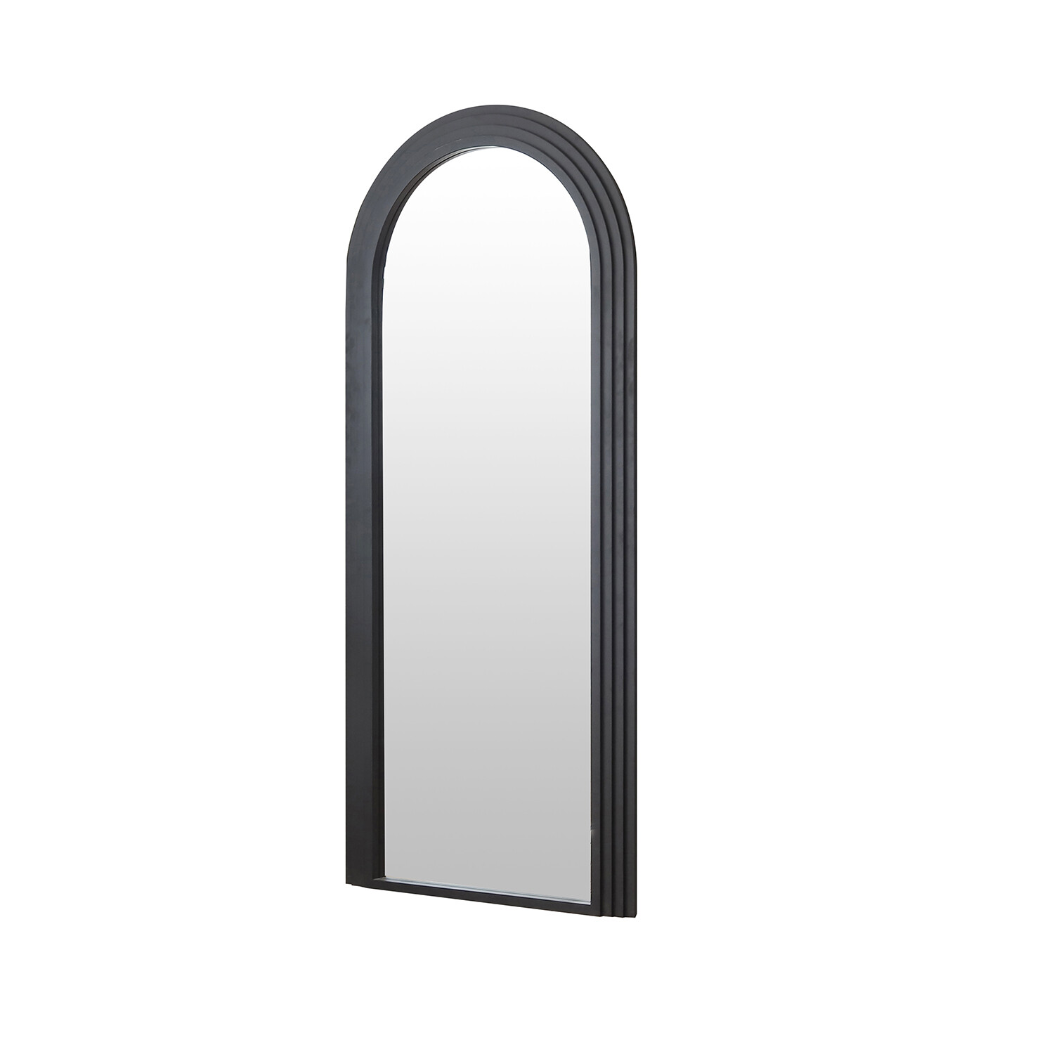 Evie Ridged Arch Lean To Mirror Black Image 5