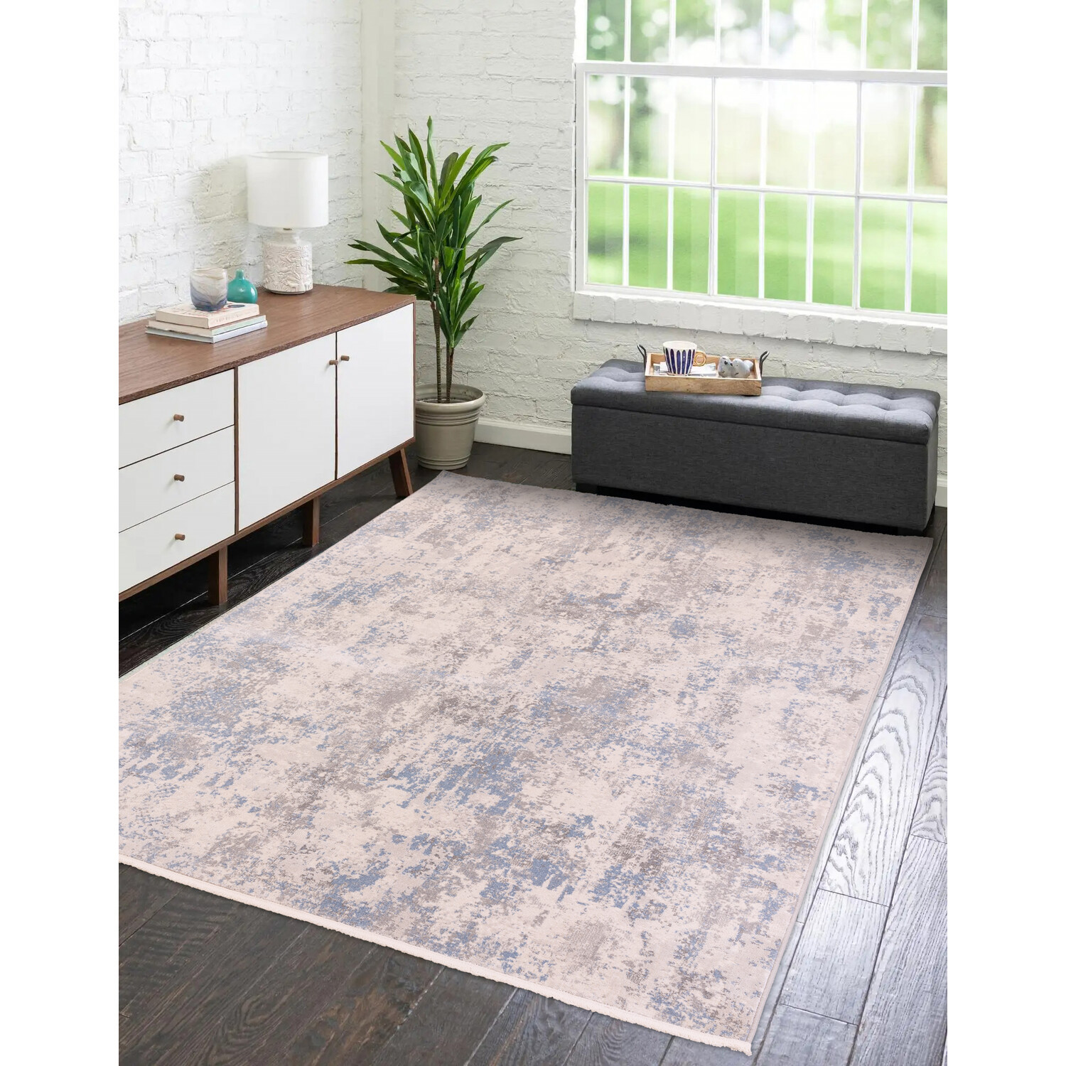 Sky Stone Texture Rug - Sky / 120cm Image 6