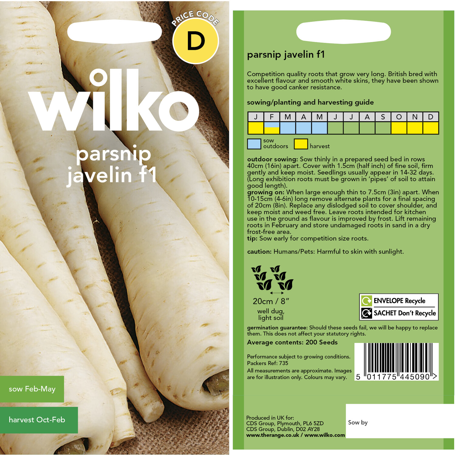 Parsnip Javelin F1 Seeds White Image 3