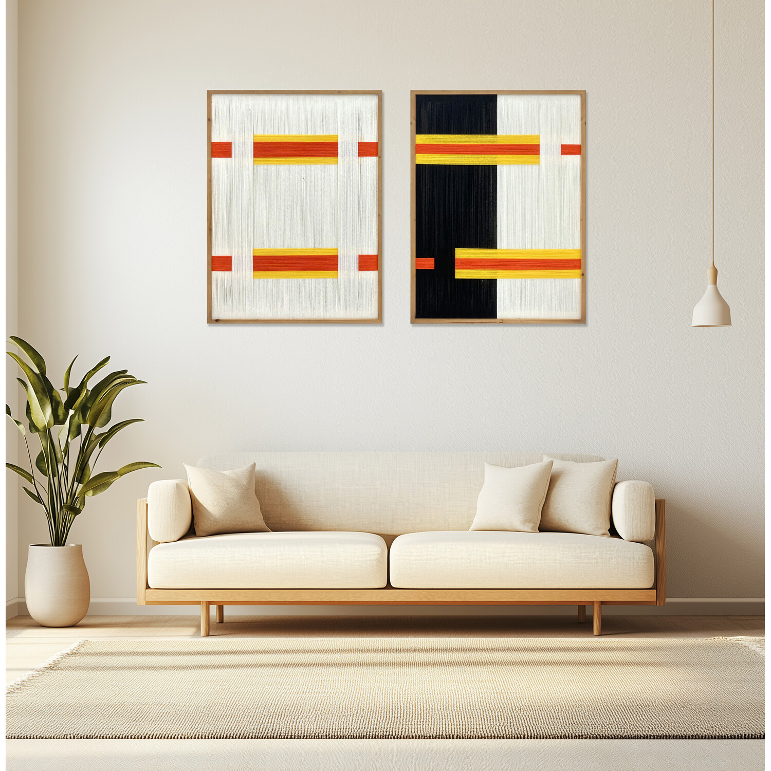 Abstract Woven Modern Framed Art Assorted Image 3