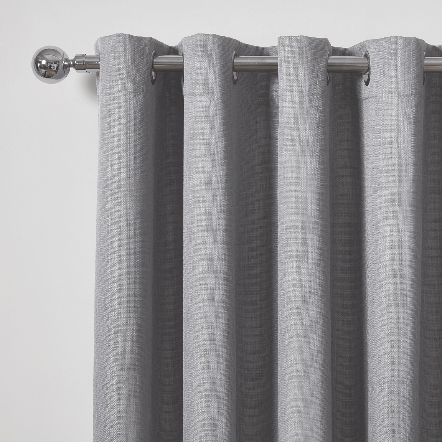 Divante Hoxton Silver Blackout Eyelet Curtains 168 x 183cm Image 3