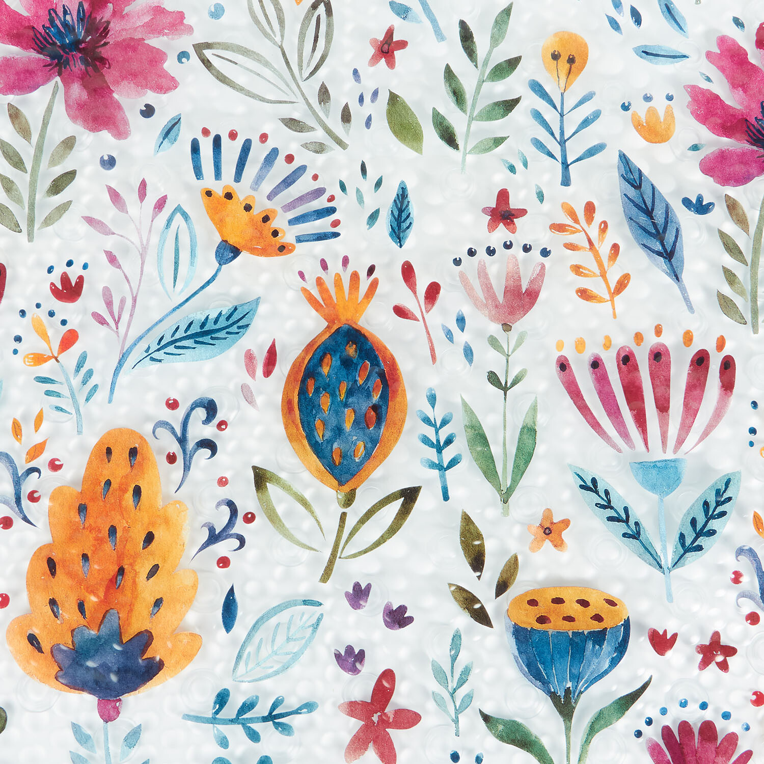 Floral Printed PVC Bath Mat - Mutlicolour Image 3