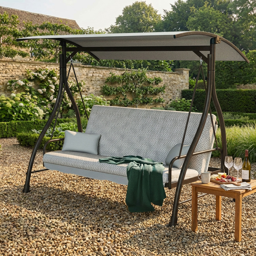 Malay Riviera 3 Seater Combo Swingbed - Grey Image 3