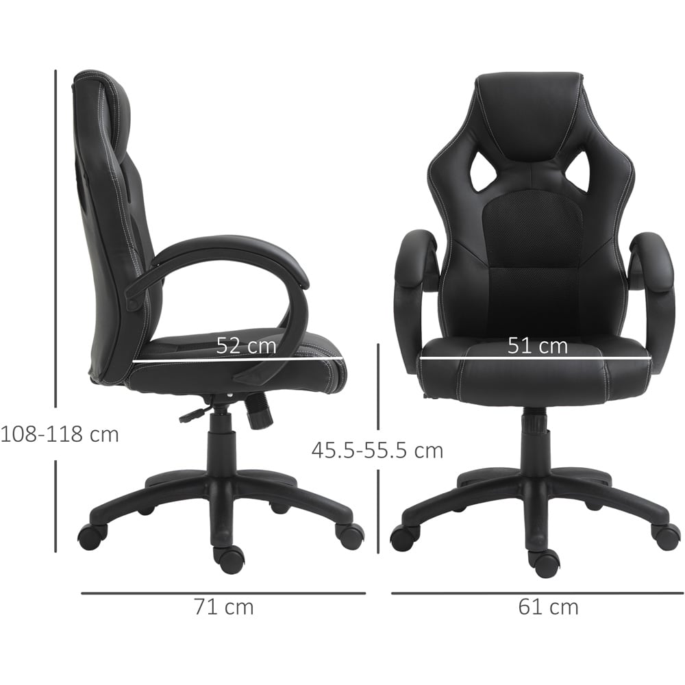 Portland Black High Back Faux Leather Home Gaming Chair Image 9