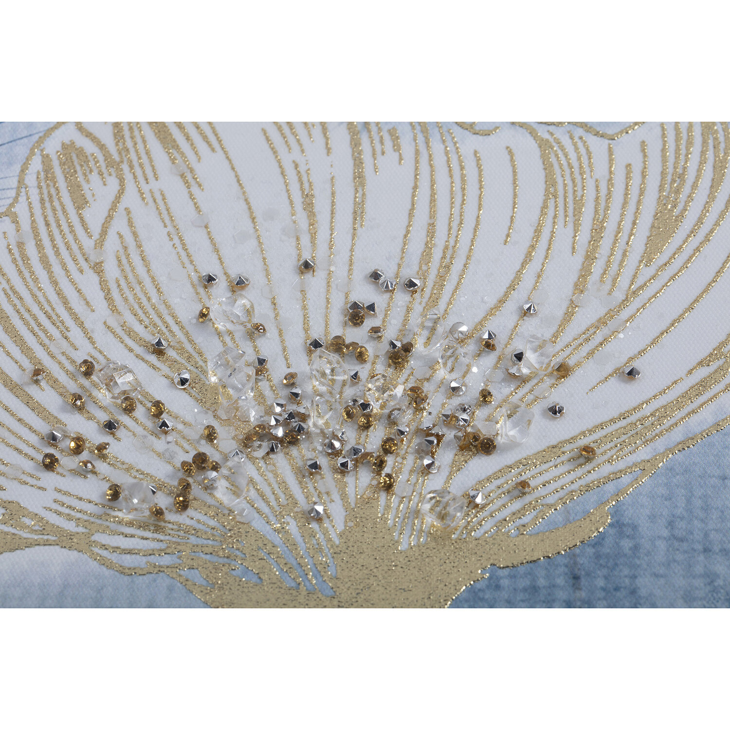 Navy Embellished Floral Framed Art - Navy Image 2