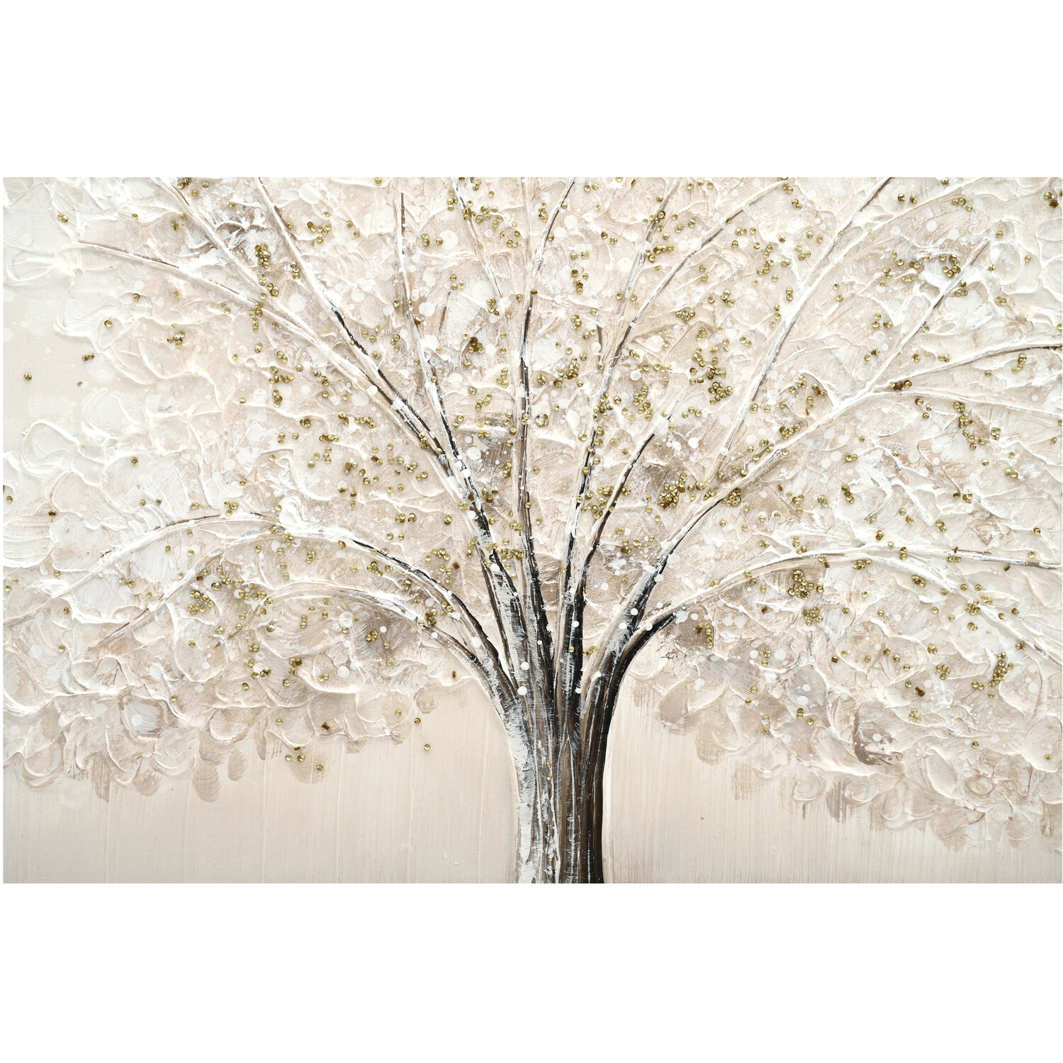 Gold Glitter Embellished Tree Canvas - Multicolour Image 3