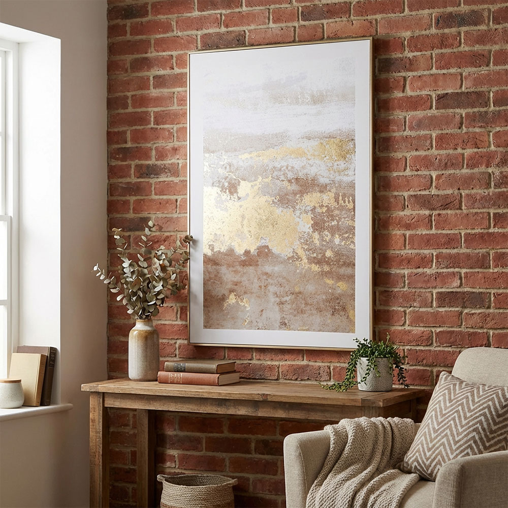 Bronze Distressed Foiled Framed Wall Art 90 x 60cm Image 4