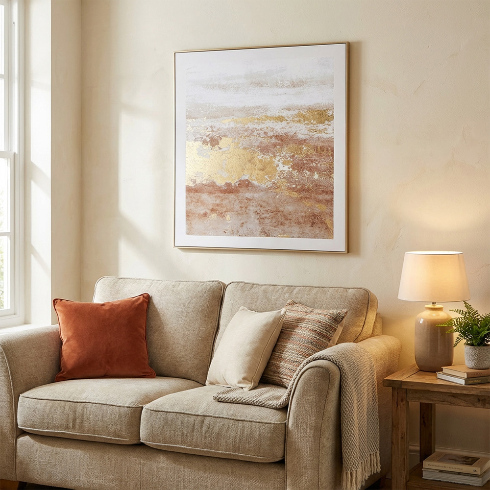 Bronze Distressed Foiled Framed Wall Art 90 x 60cm Image 5