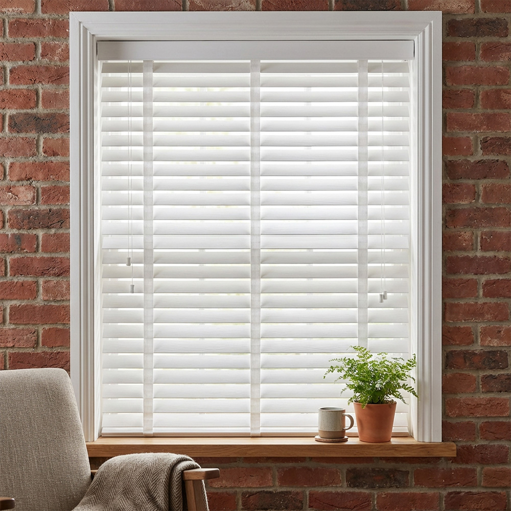 Ribbon Venetian Blind Cotton White 105cm Image 4