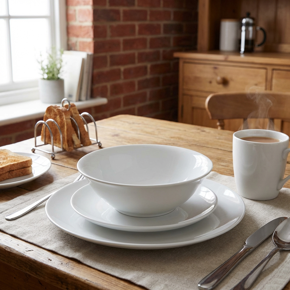 Essentials Coupe White 12 Piece Dinner Set Image 6