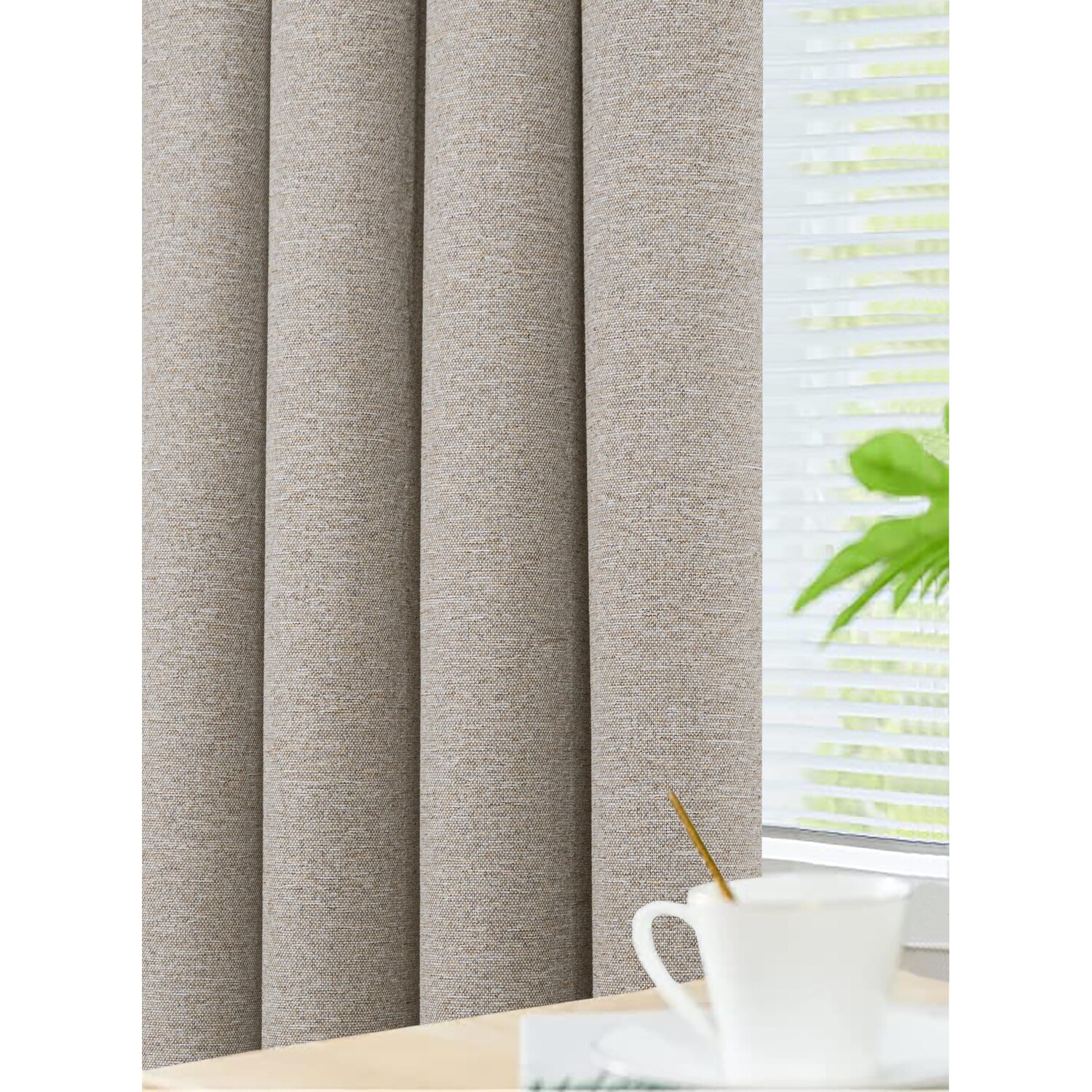 Divante Dusk Blackout Thermal Curtains - Natural / 137cm / 168cm Image 4