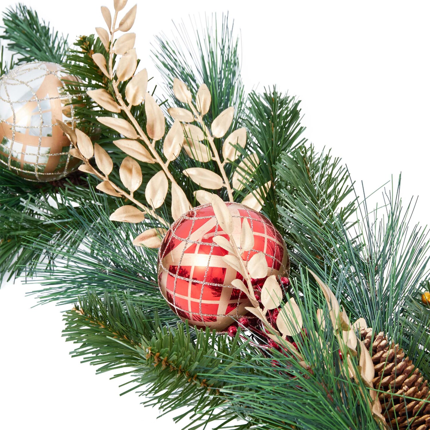 Traditional Red and Gold Bauble Garland - Red and Gold Image 5