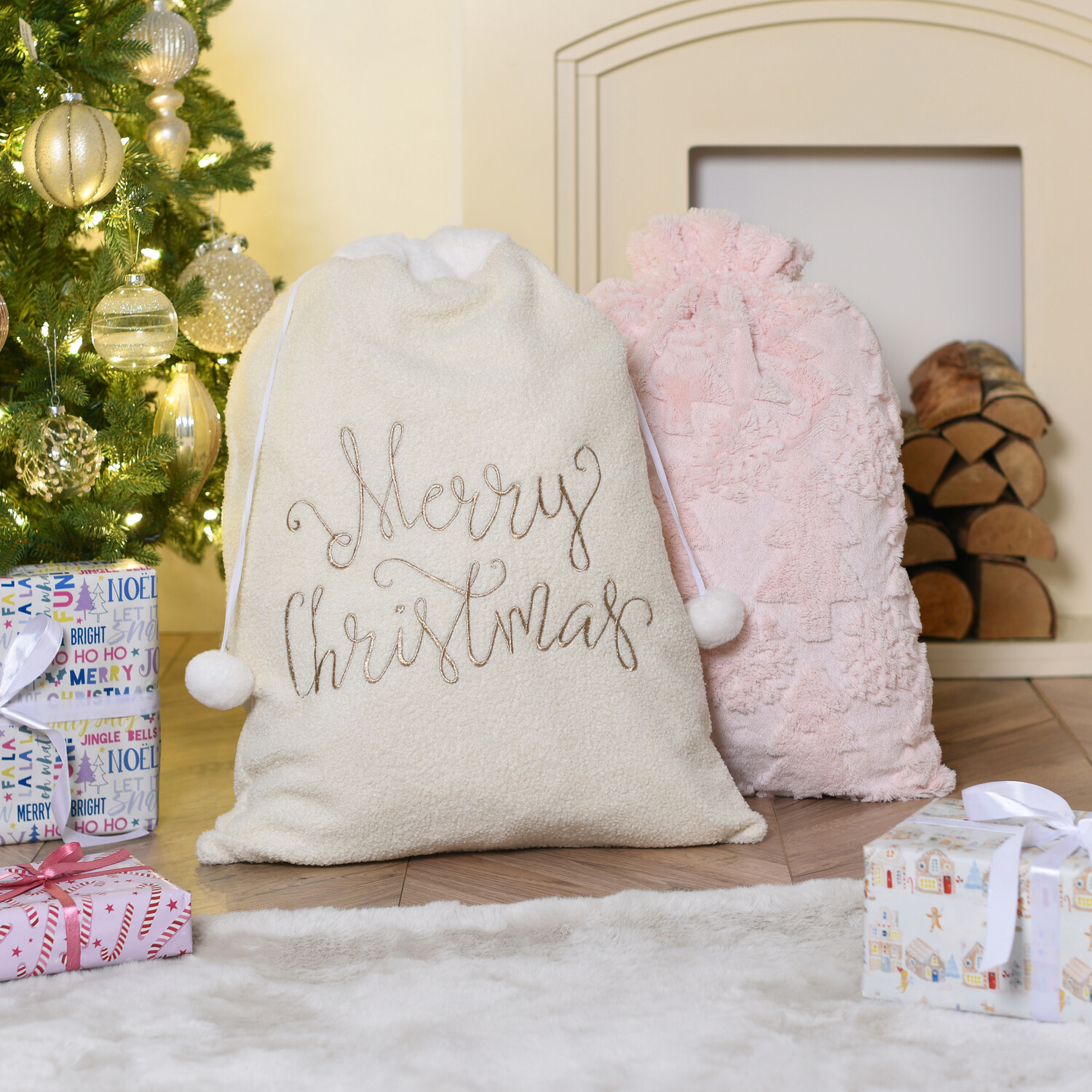 Merry Christmas Neutral Boucle Sack - Neutral Image 2