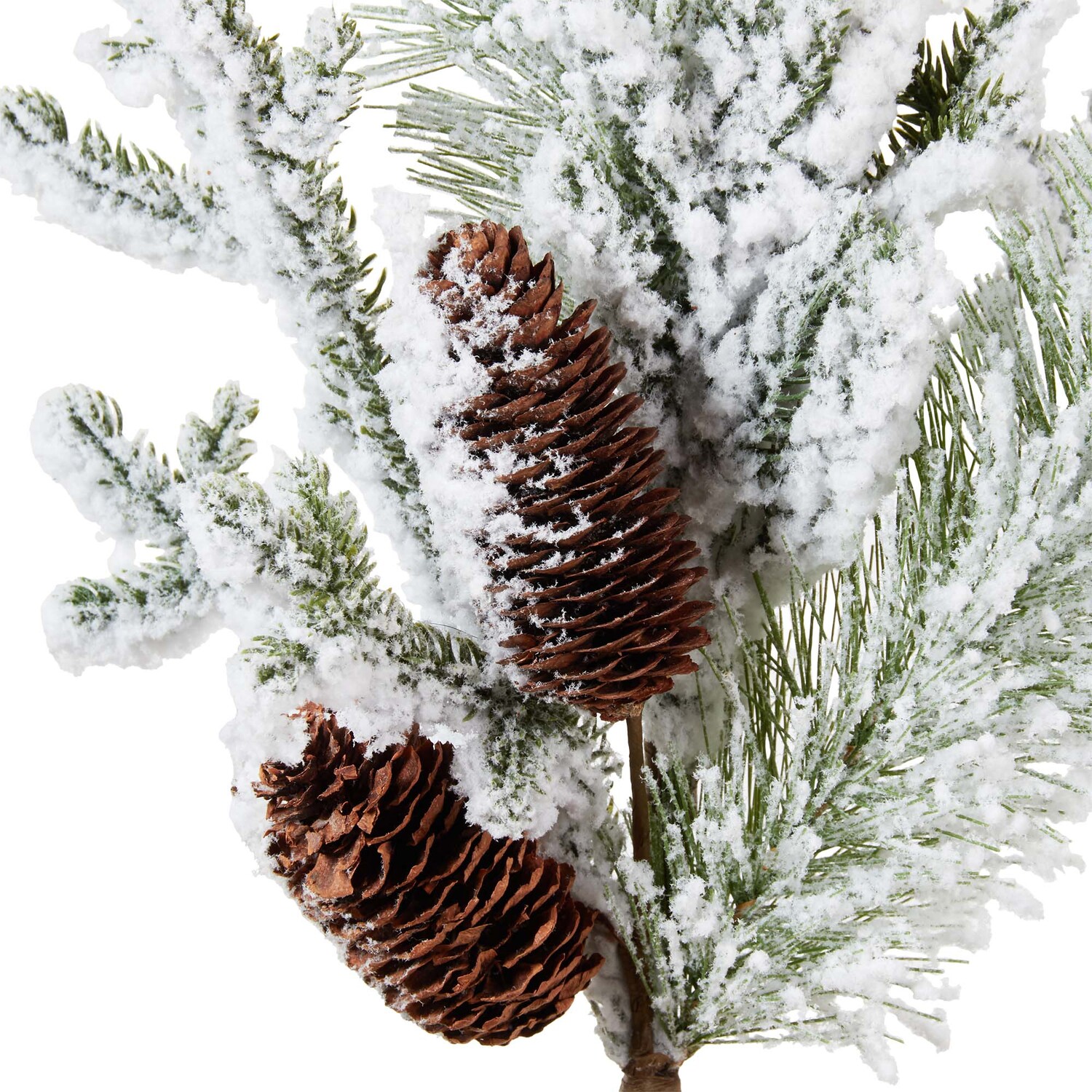 Frosted Pinecone Branch - White Image 3