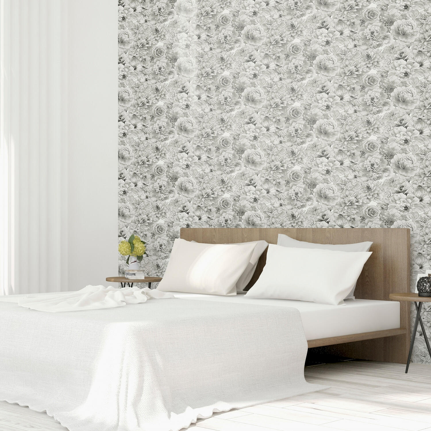 Glitter Bloom Wallpaper - Silver Image 8