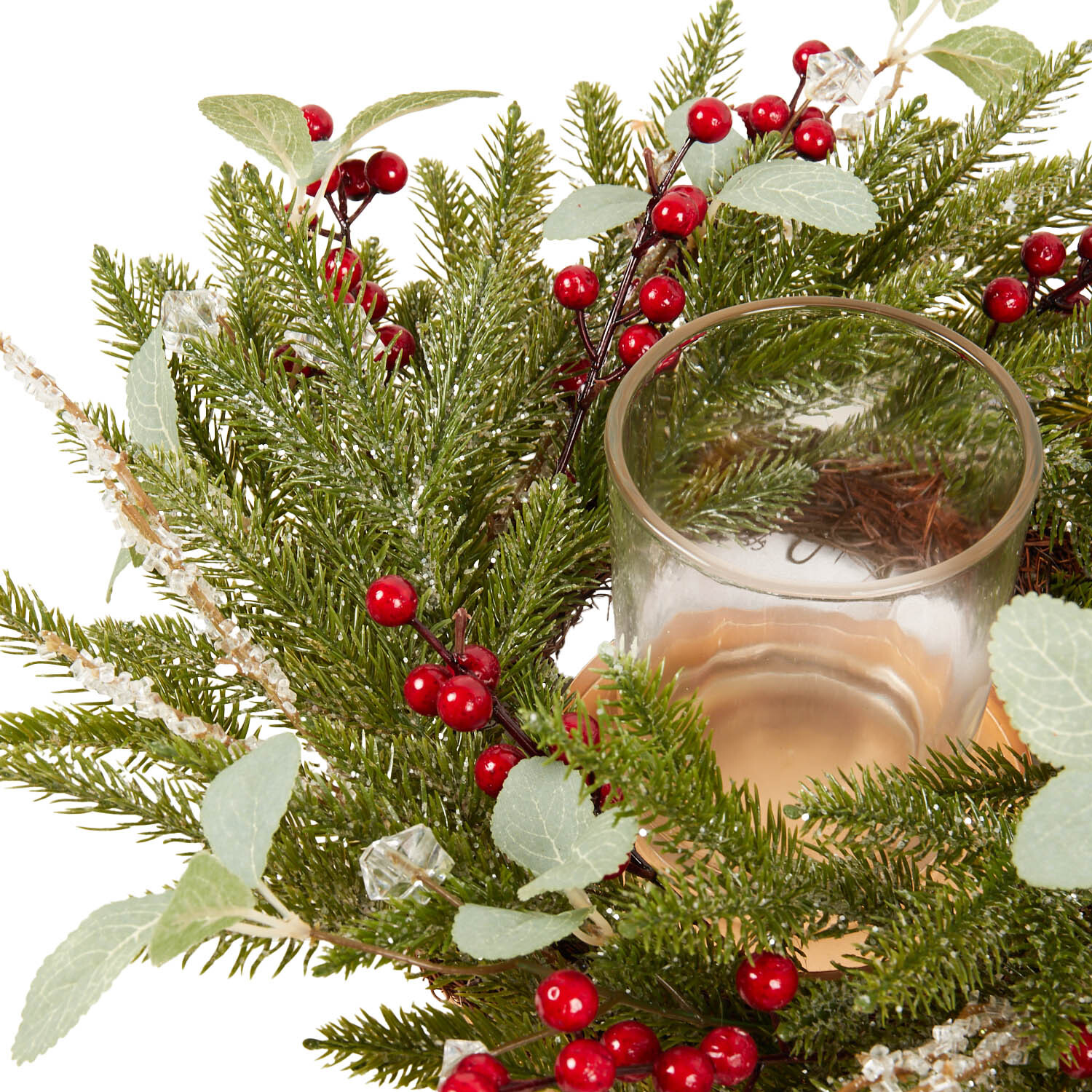 Red Berry Floristry Candle Holder Image 2