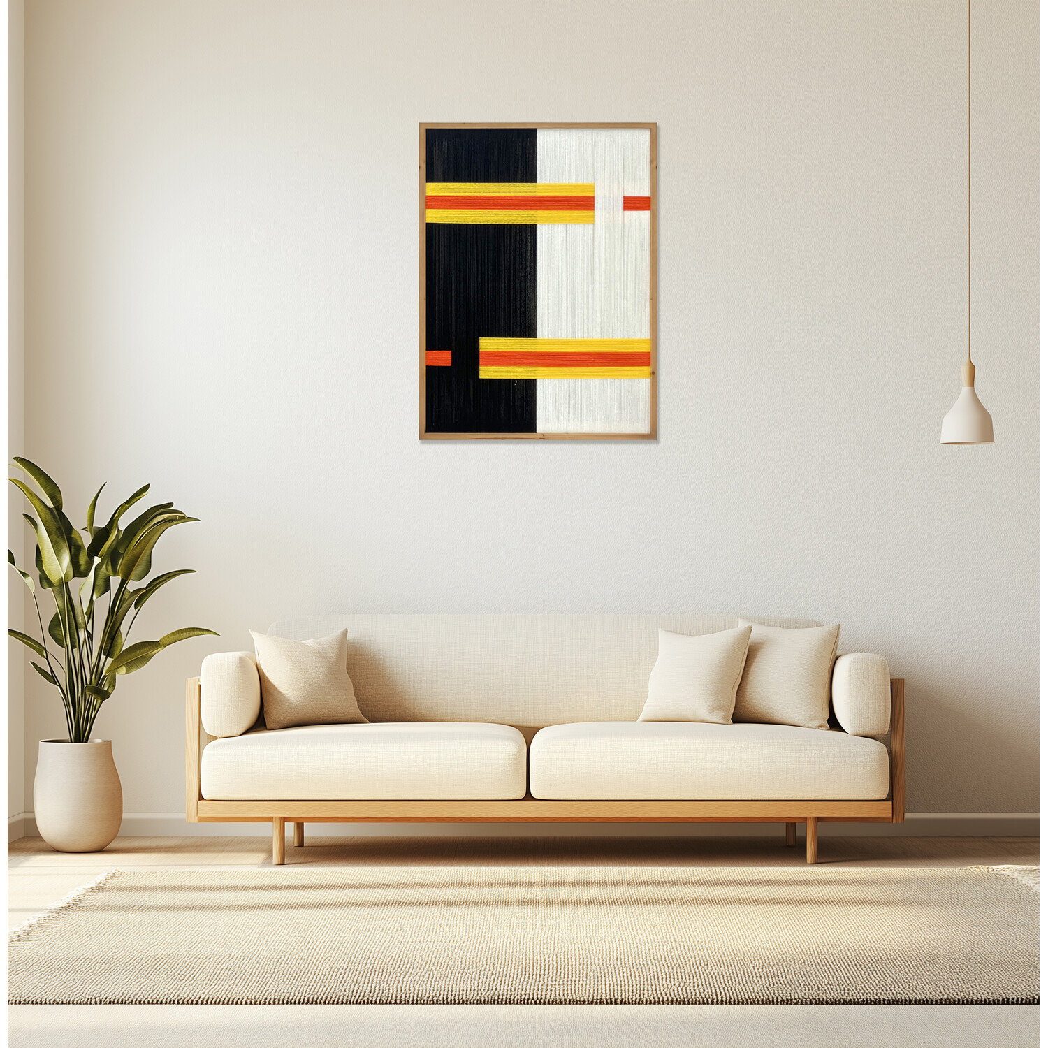 Abstract Woven Modern Framed Art Assorted Image 9