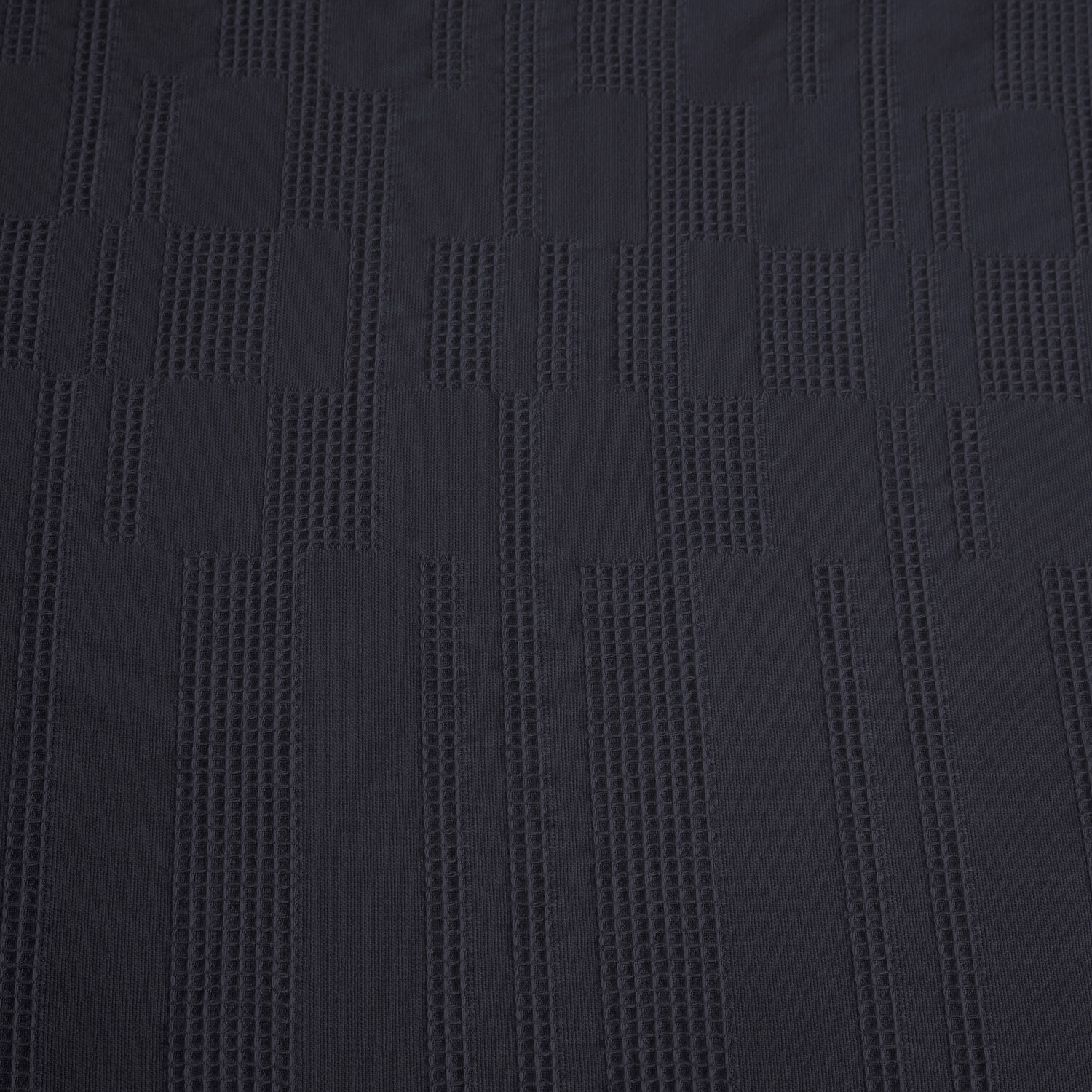 Waffle Block Duvet Set Navy King Image 2