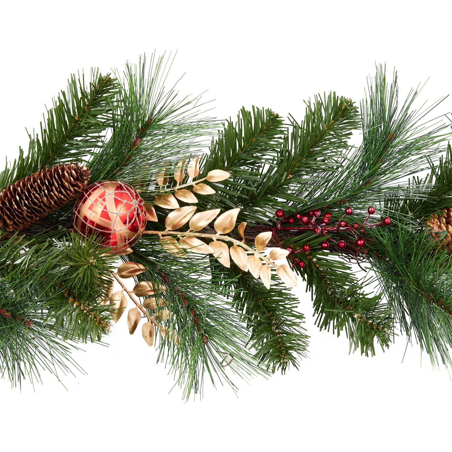 Traditional Red and Gold Bauble Garland - Red and Gold Image 4