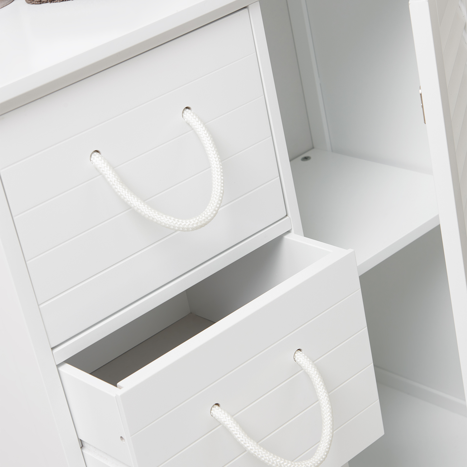 Kingston Single Door 3 Drawer White Floor Cabinet Image 4