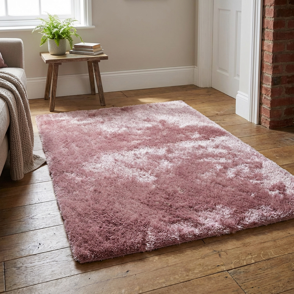 Rose Silky Shaggy Rug 170cm Image 2