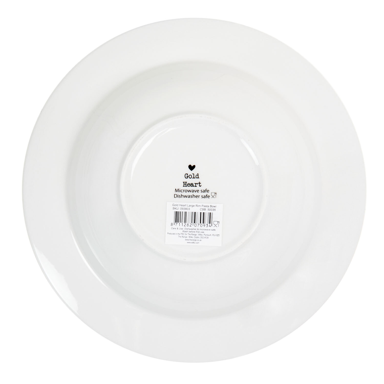 Gold Heart Pasta Bowl - White Image 3