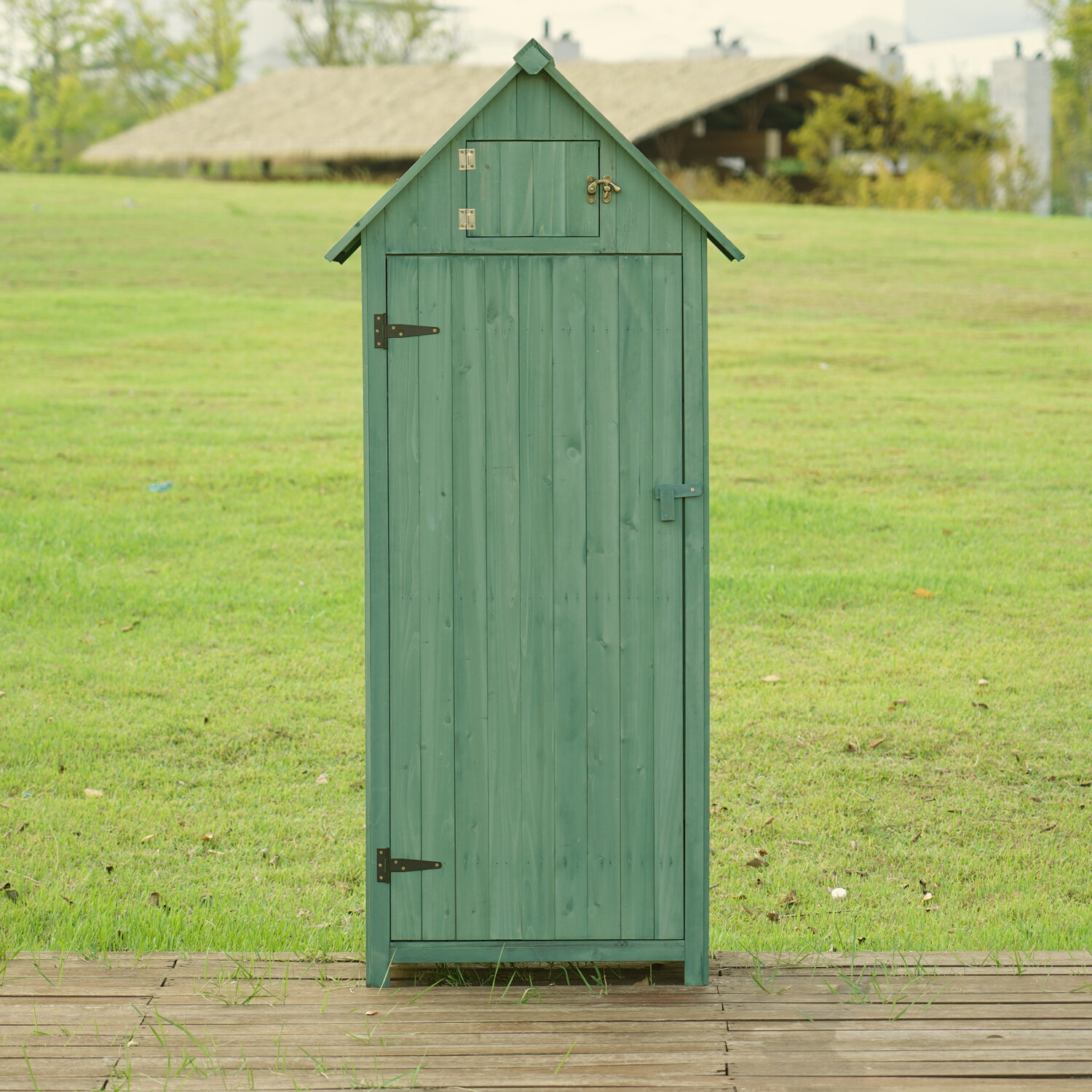 Wooden Tool Shed Green Image 1
