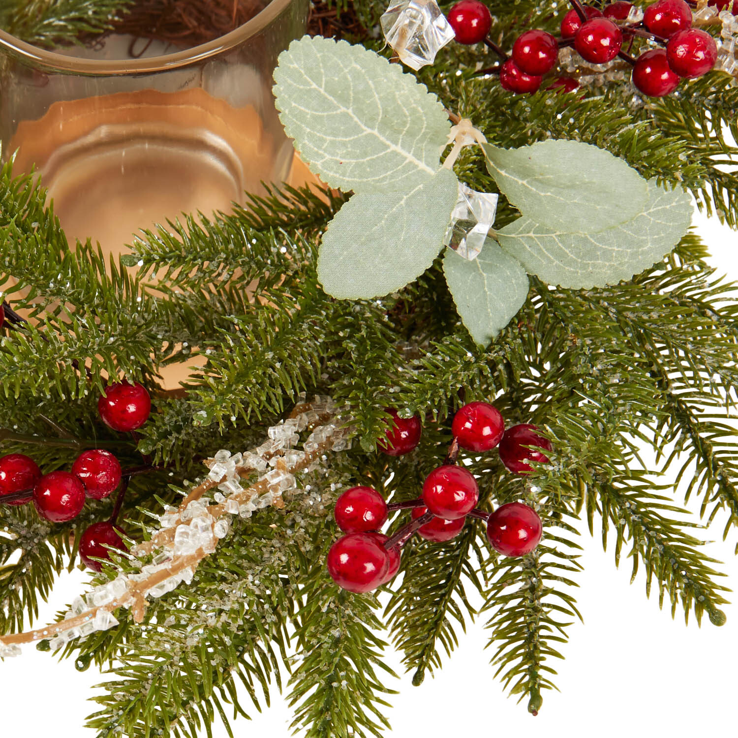 Red Berry Floristry Candle Holder Image 3