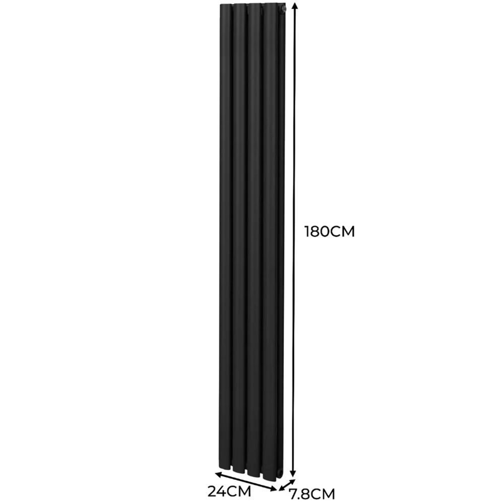 Monster Shop 3211BTU Black Oval Column Radiator and Valves 1800 x 240mm Image 6