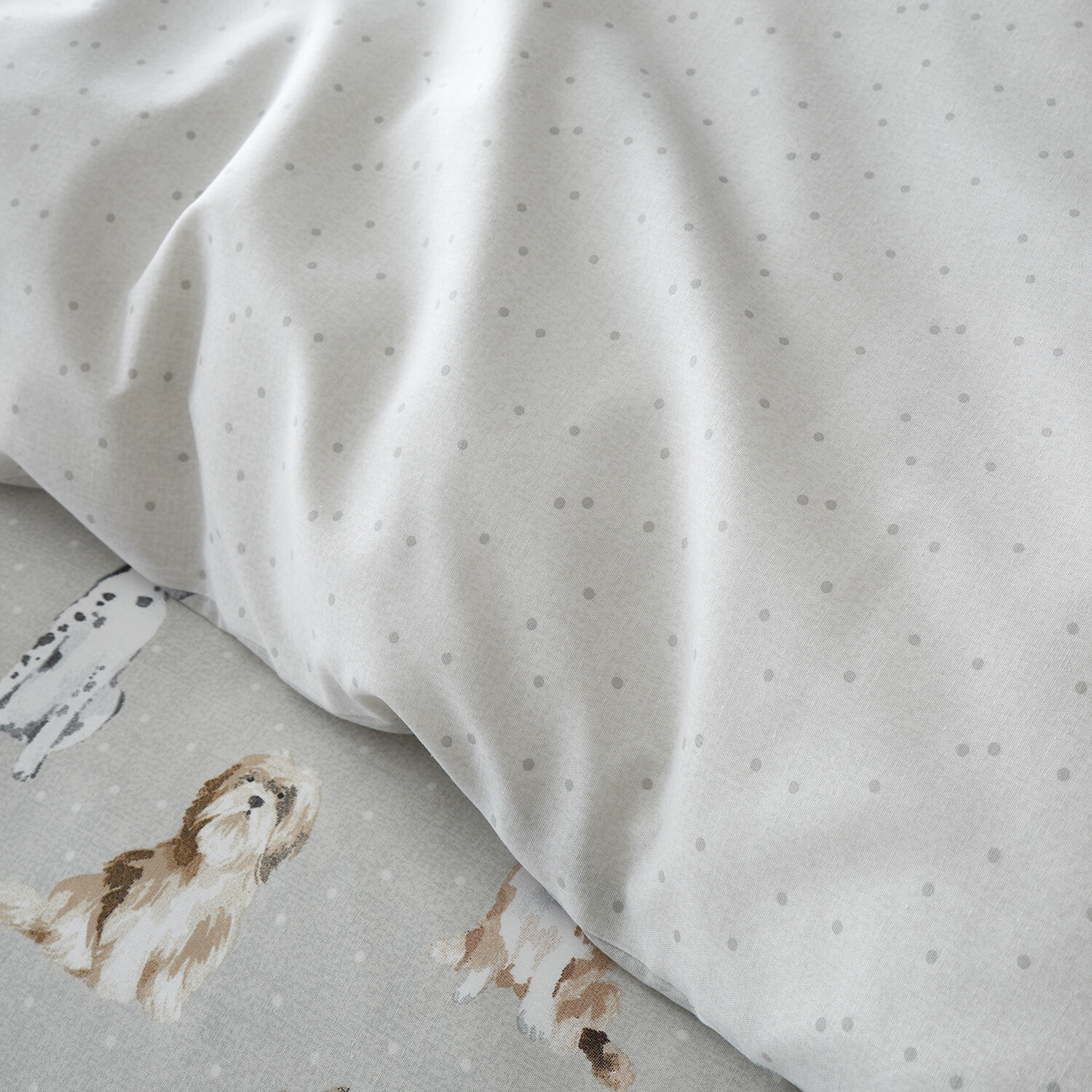 Divante Country Dogs Duvet Cover and Pillowcase Set - Natural / Double Image 4