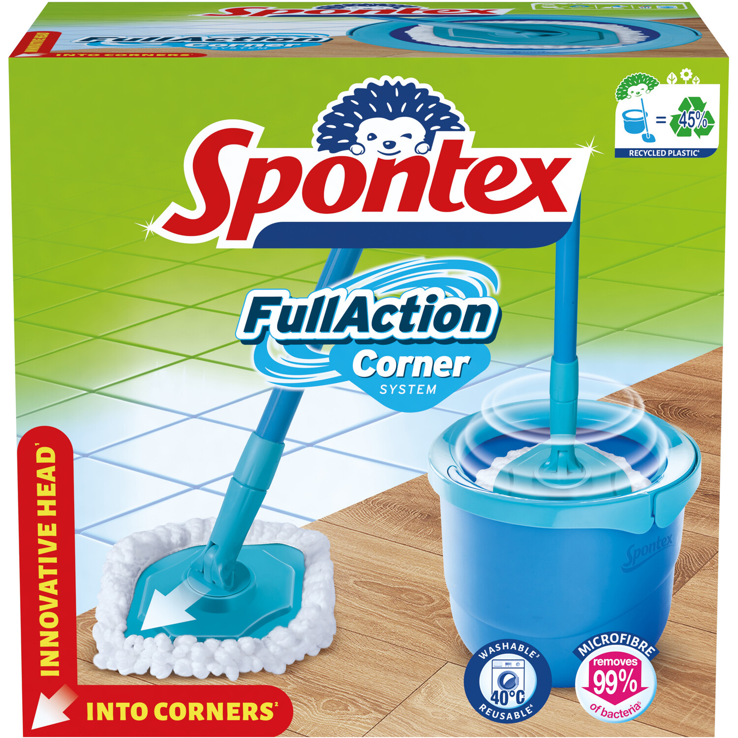Spontex Full Action Spin Mop and Bucket - Blue Image 2