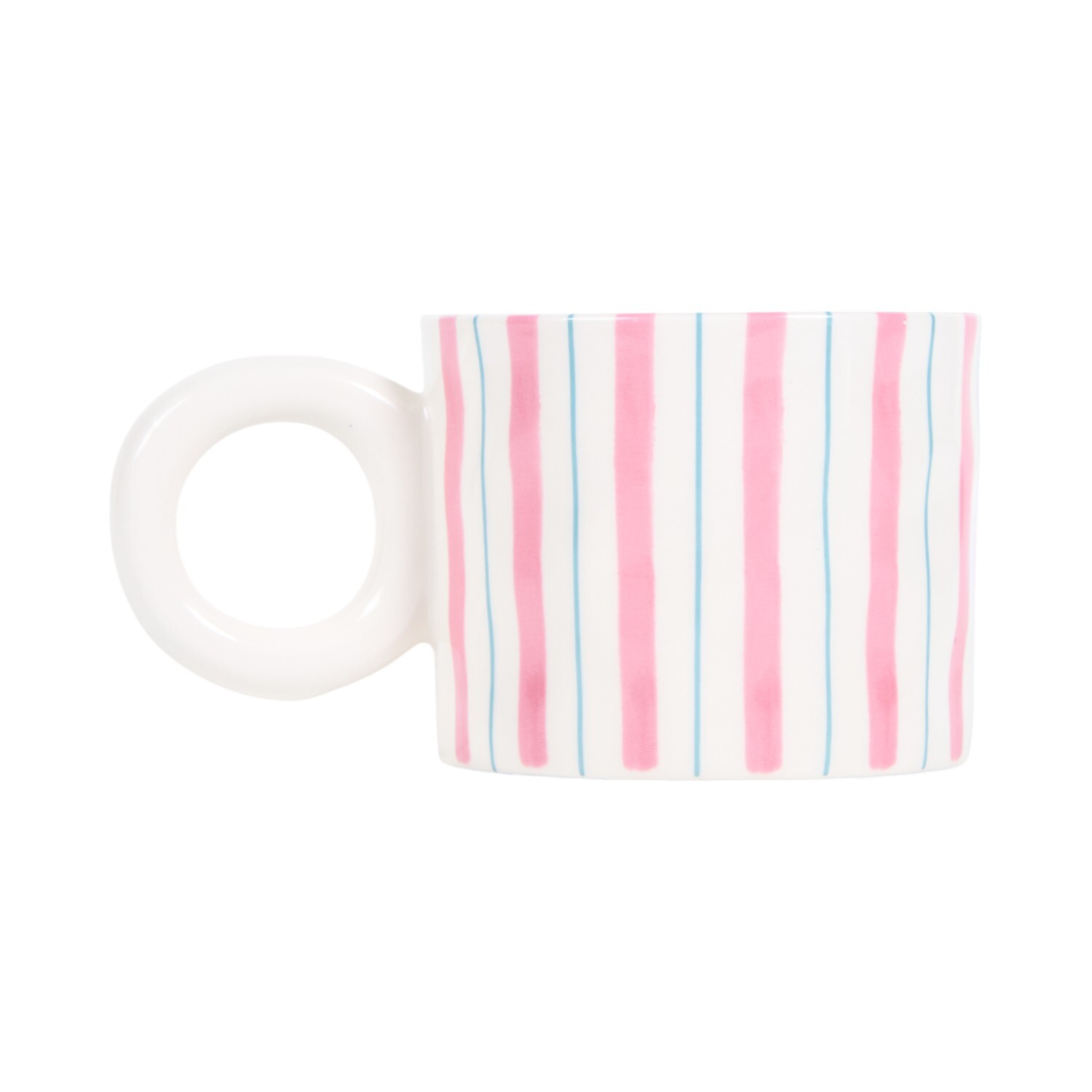 Pink and Blue Stripe Mug Pink and Blue Image 2