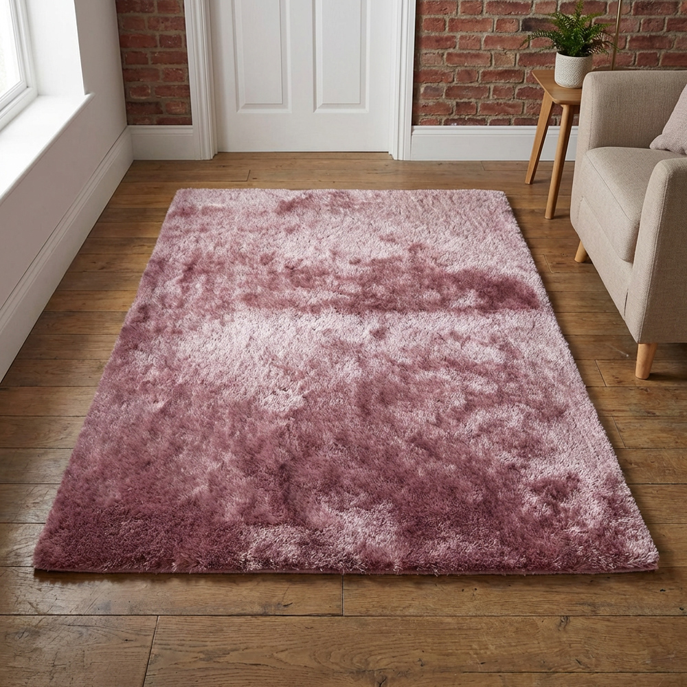 Rose Silky Shaggy Rug 170cm Image 5
