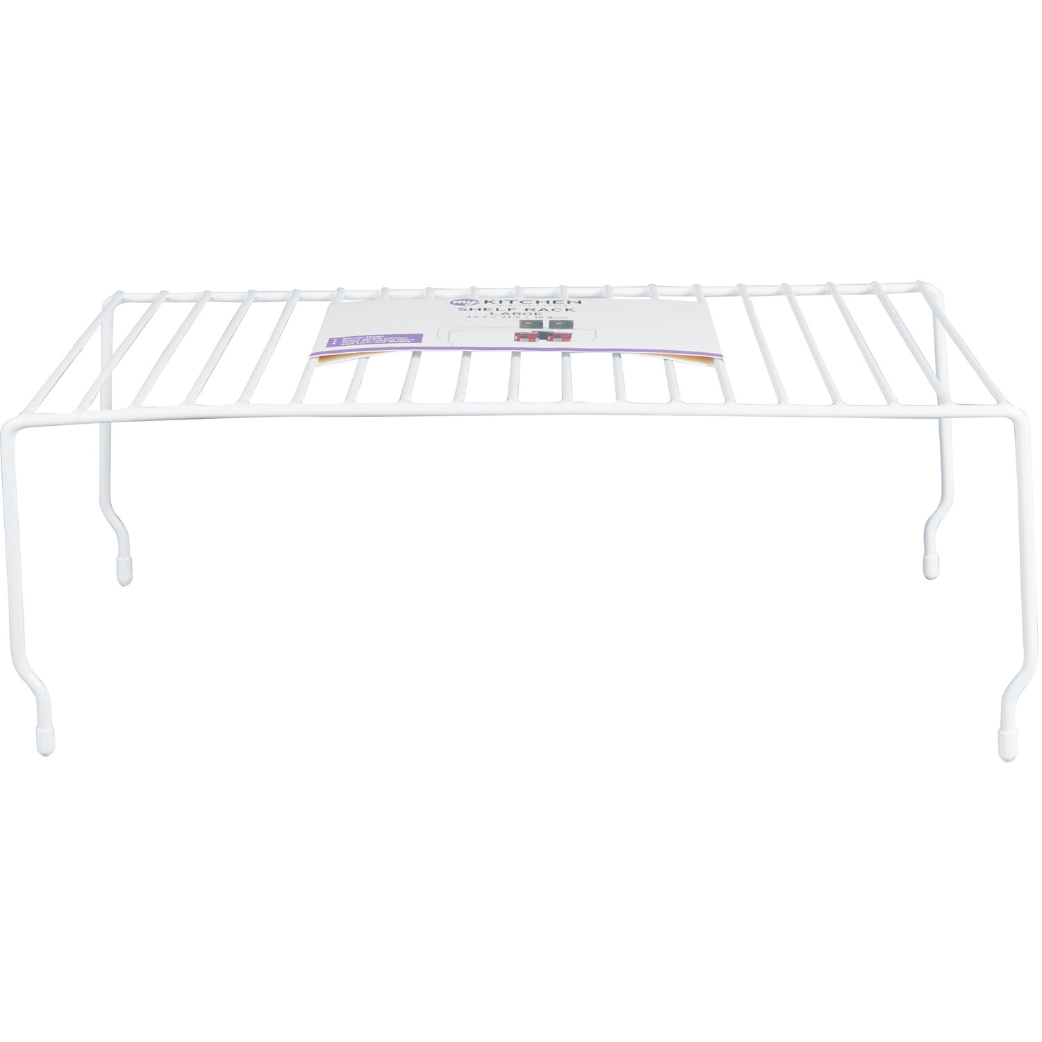 White Metal Wire Large Shelf Rack - White Image 2