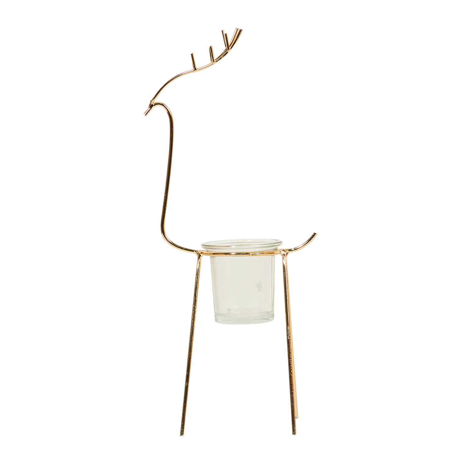 Metal Reindeer Tealight Holder - Gold Image 4