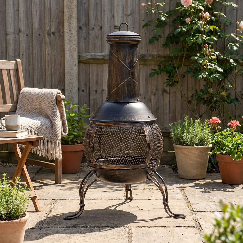 Steel Mesh Chimenea - Bronze Image 6