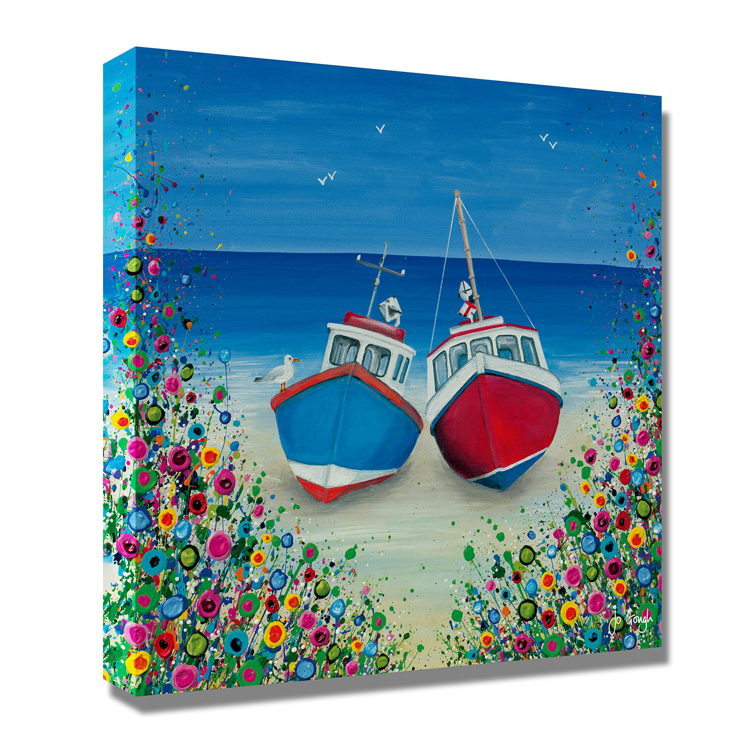 Jo Gough Bright Floral Nautical Canvas - Multicolour Image 5