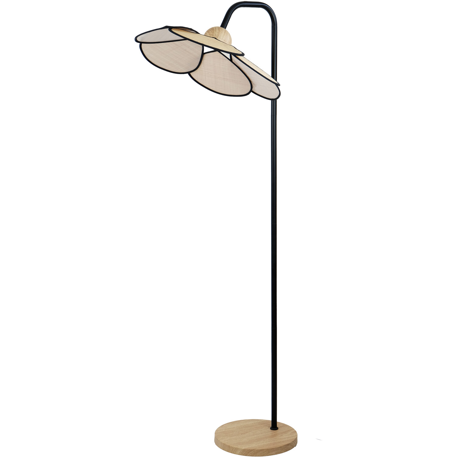 Raylee Floor Lamp - Wood and Black Image 16