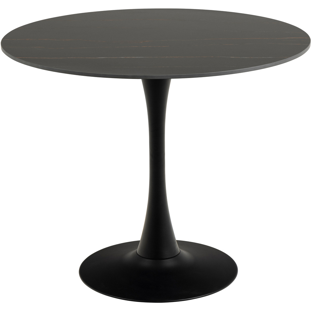 Furniture To Go Malta Black Ceramic 4 Seater Round Dining Table Image 2