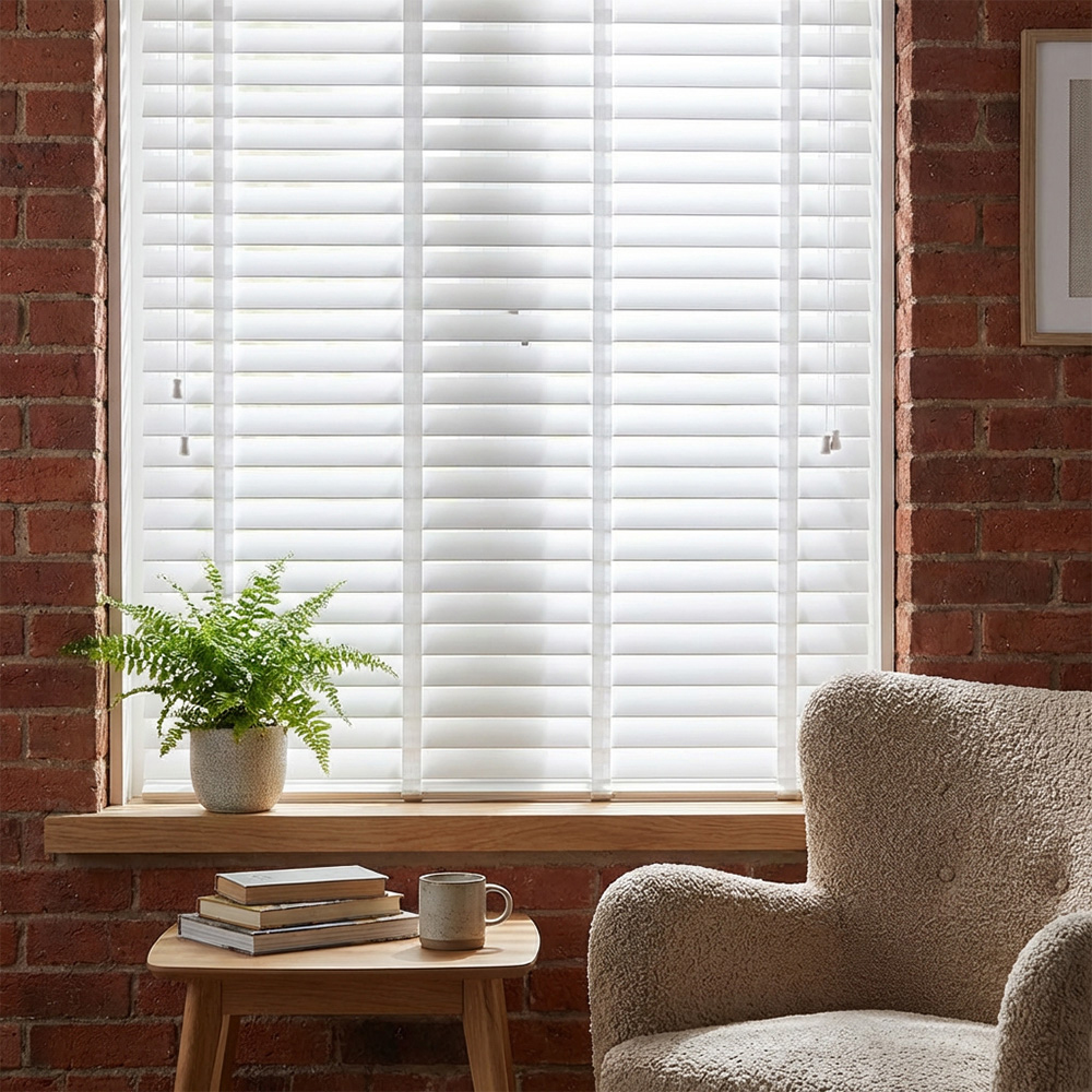 Ribbon Venetian Blind Cotton White 105cm Image 3