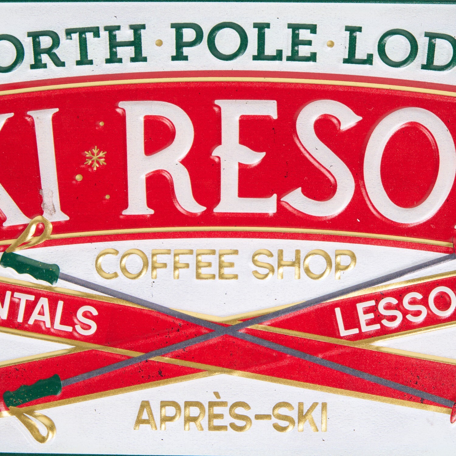 Ski Resort Wall Art Green and Red Image 7