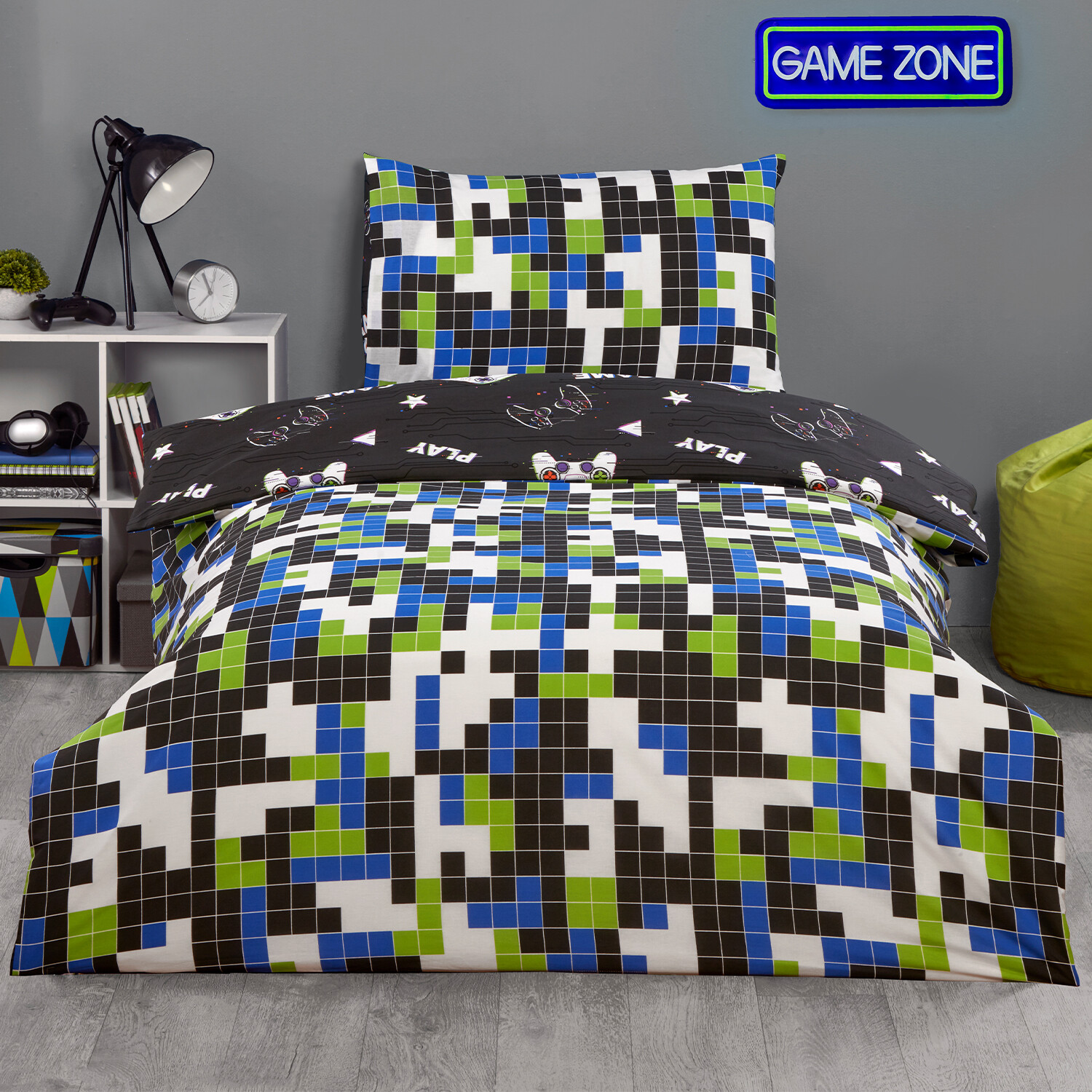 Gamer Duvet Set - Black Image 4