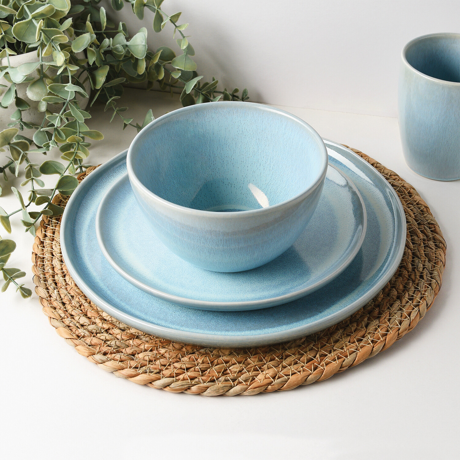 Ombre Blue Textured Plate - Blue / Dinner Plate Image 3
