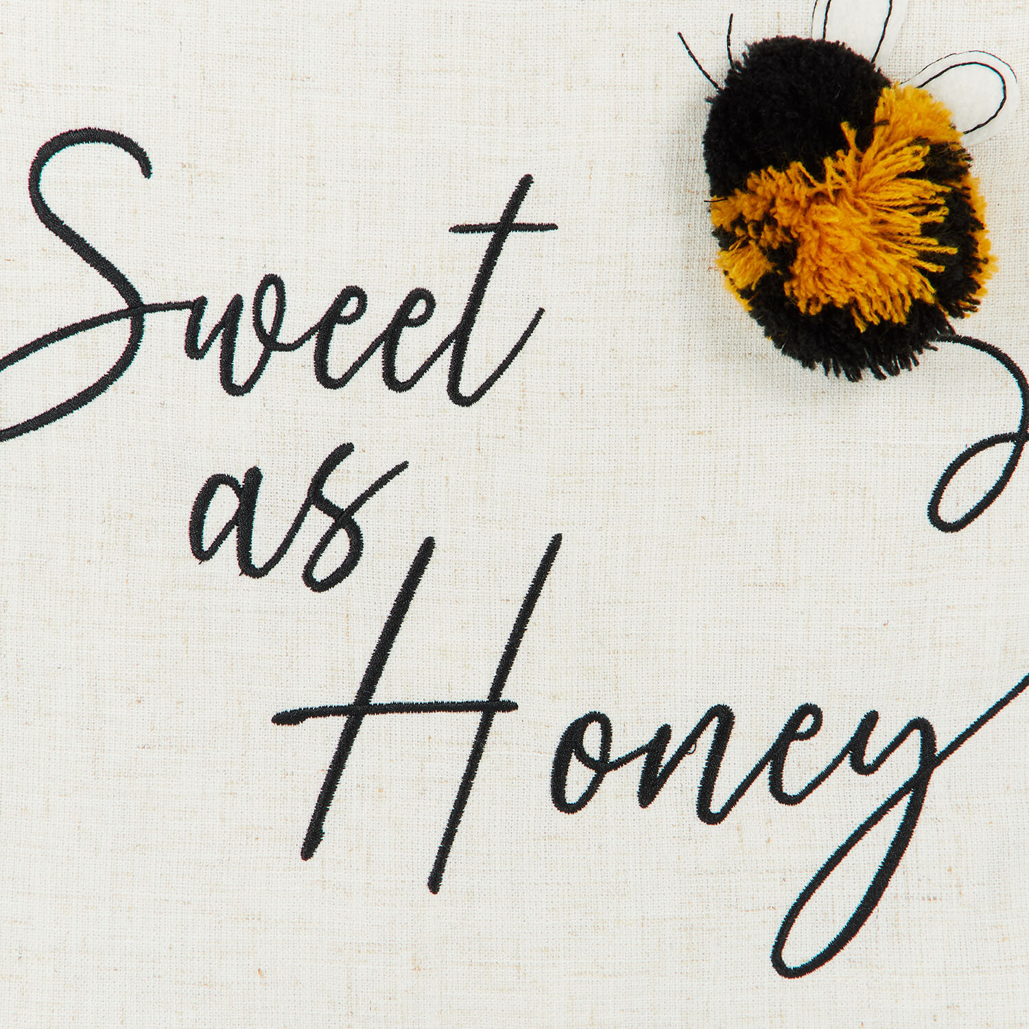 Sweet as Honey Cushion - White and Black Image 3