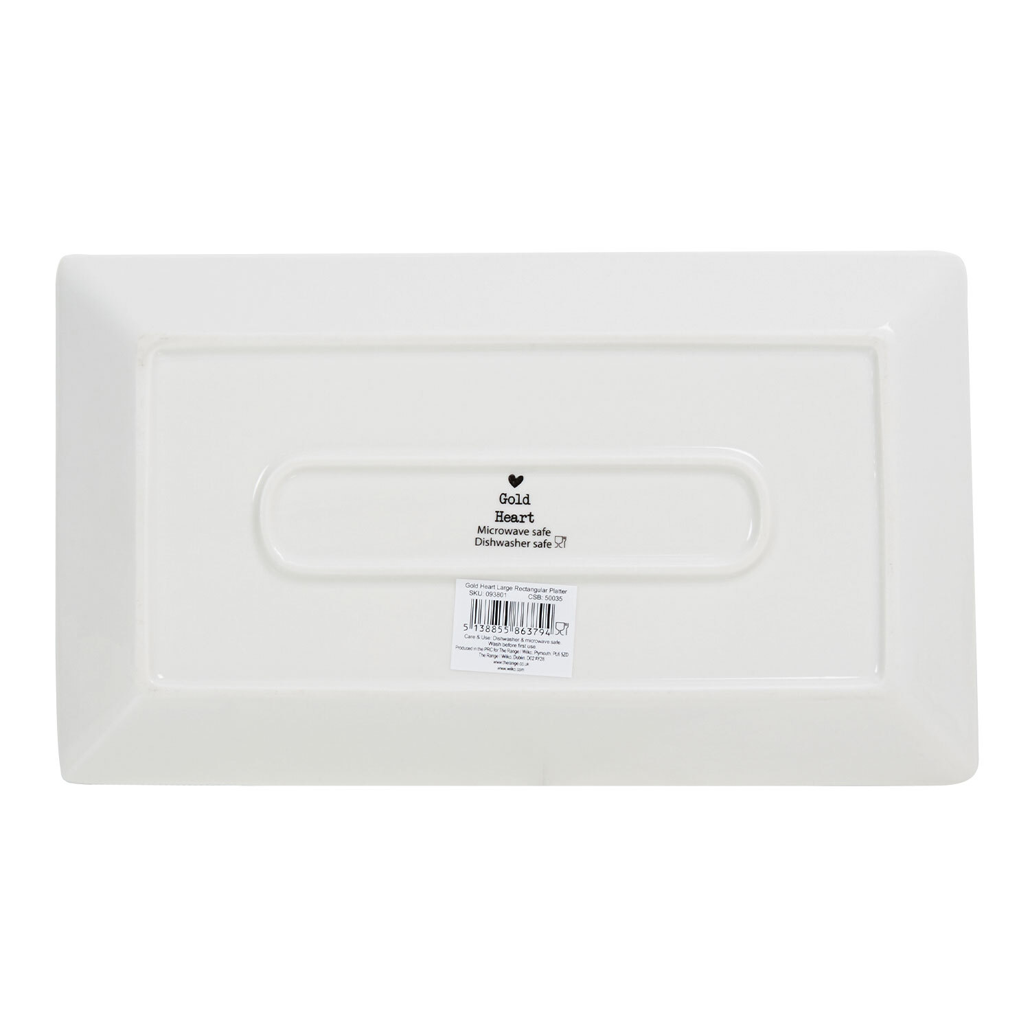 Gold Heart Rectangular Platter - White Image 3