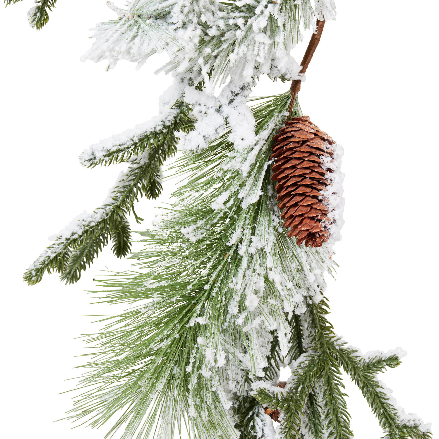 Festive Frosted Pinecone Garland - Green Image 2
