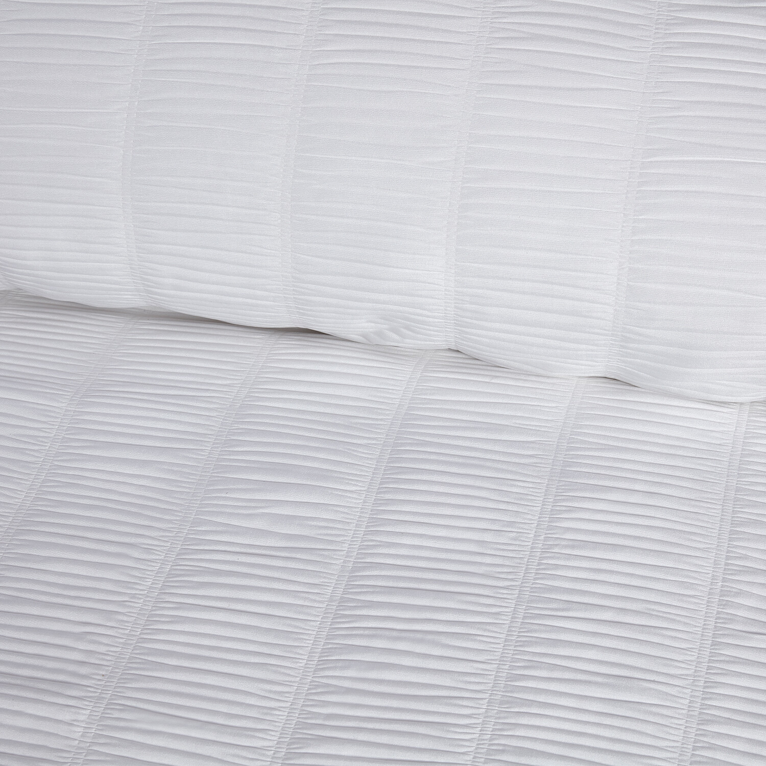 Cassie Crinkle Stripe Duvet Set White / Single Image 3