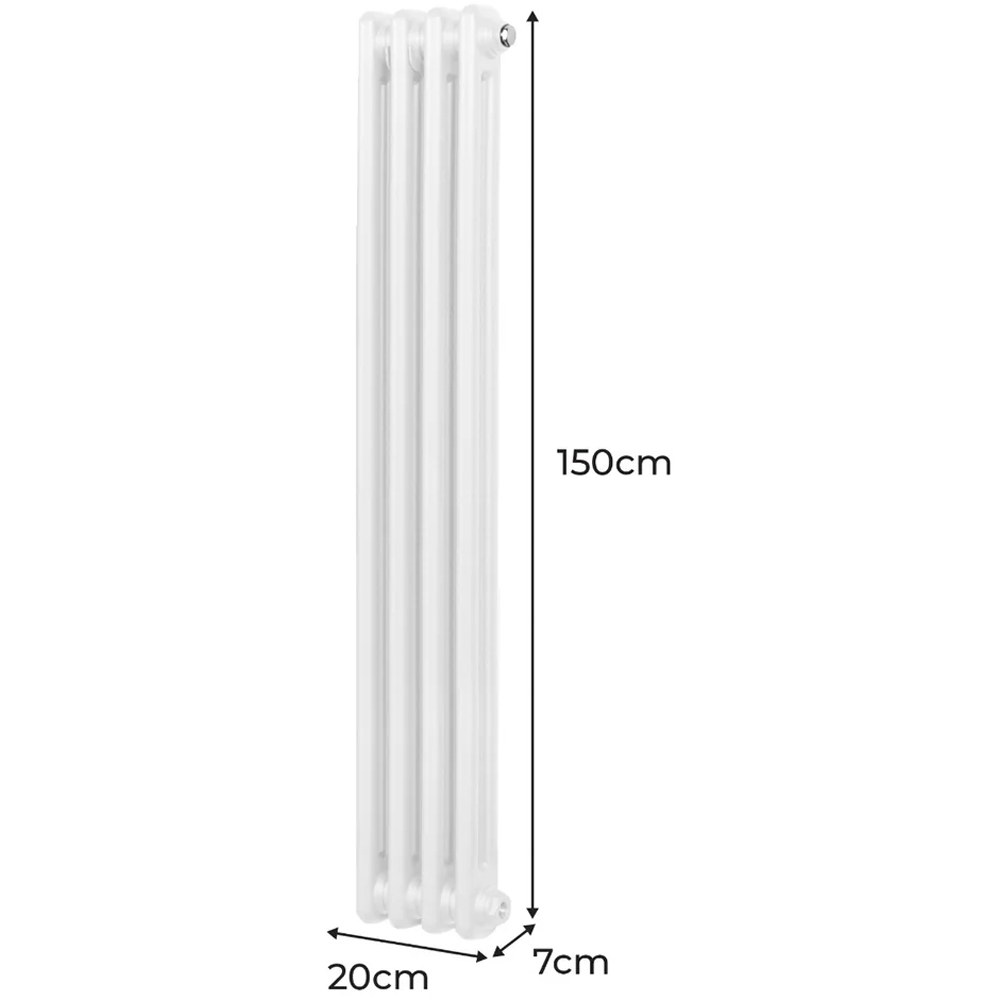 Monster Shop 1861 BTU White Traditional 2 Column Radiator 1500 x 202mm ...
