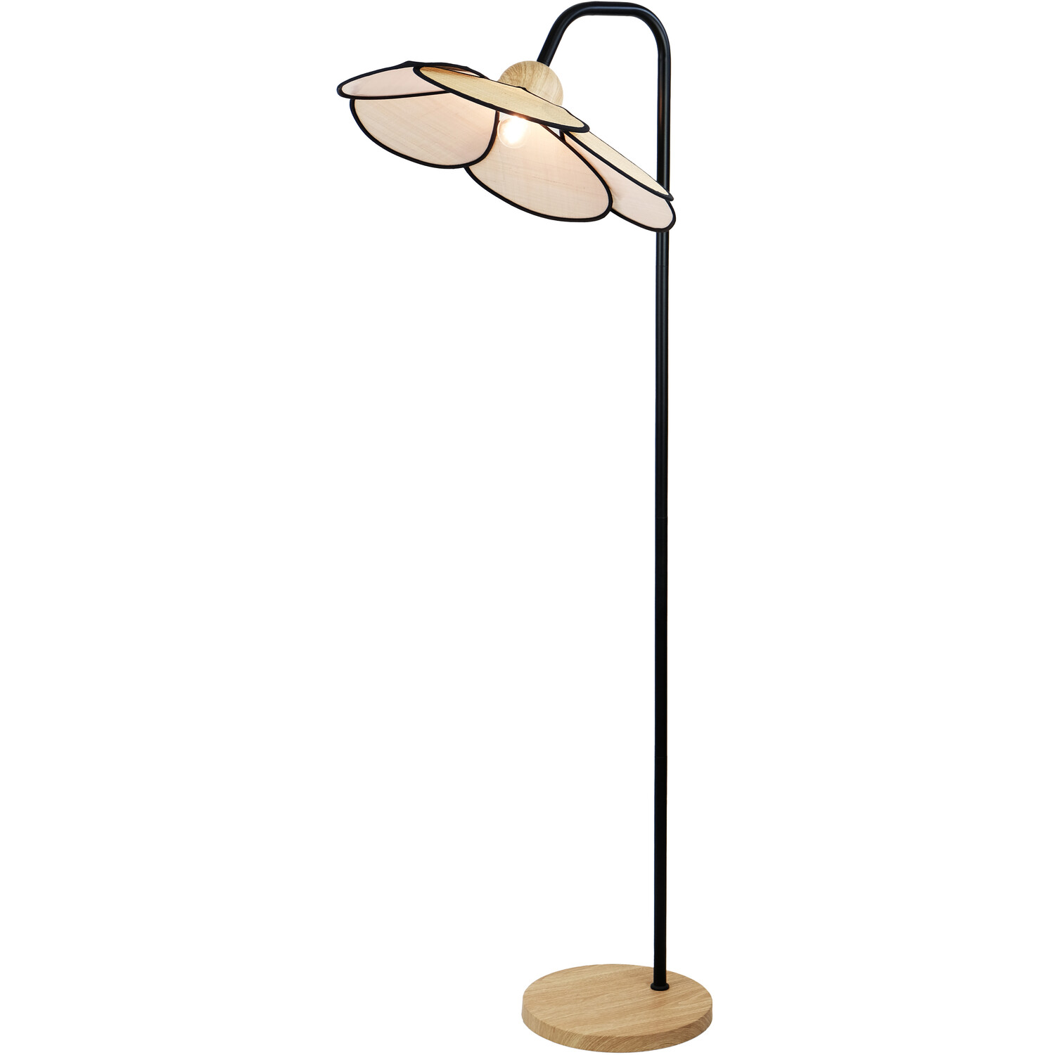 Raylee Floor Lamp - Wood and Black Image 17