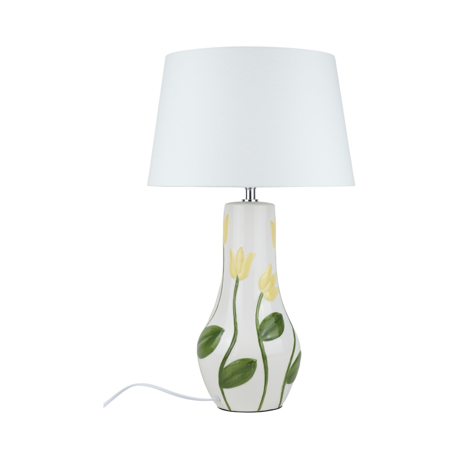 Tulip Embossed Table Lamp White Image 6